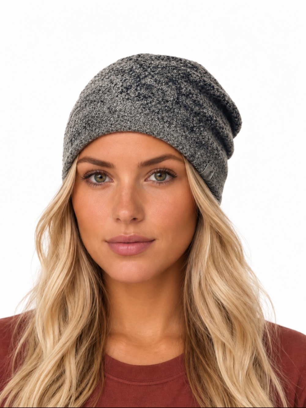 NWT Barefoot Dreams CozyChic Lite Confetti Beanie Storm Gray Dark Brown OS